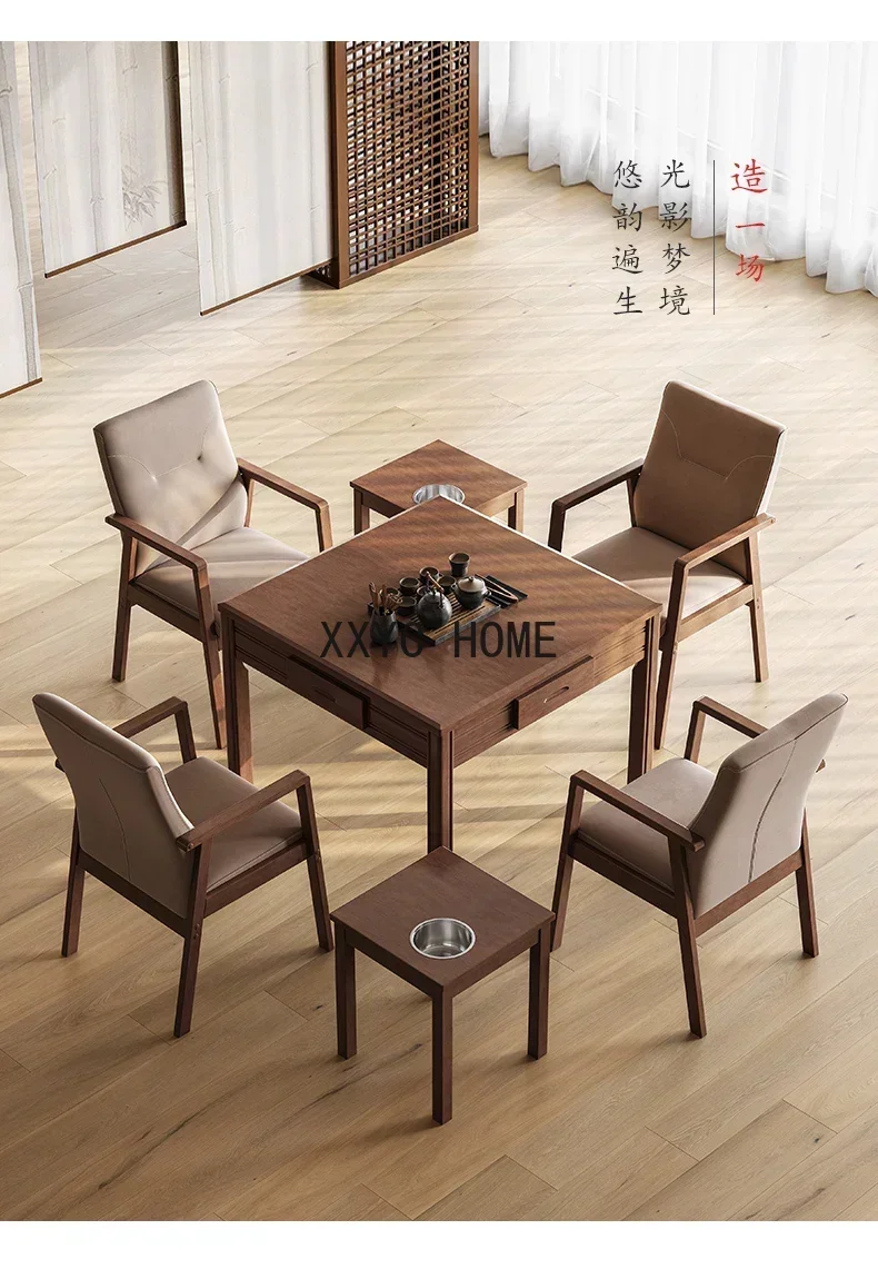 Solid Wood Automatic Household Mahjong Machine Dining Table Dual-Use Intelligent New Chinese Electric Bass Chess Card