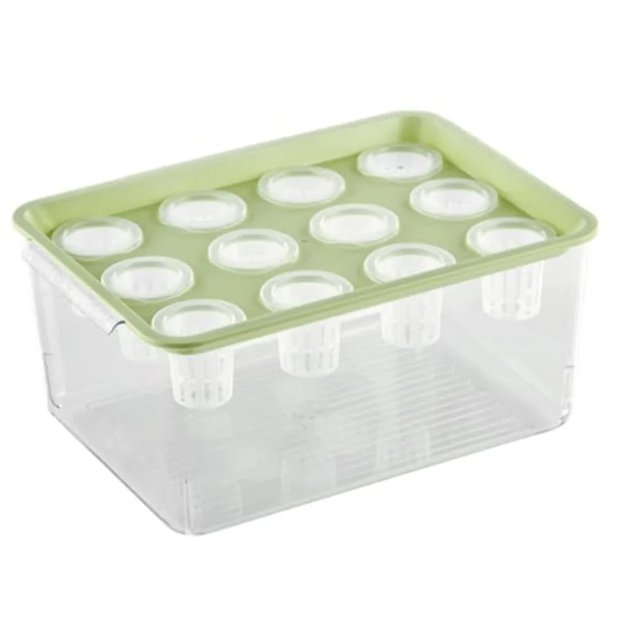 

Гидропонная система для выращивания растений с 12 отверстиями, прозрачная, с зеленой крышкой, для дома, балкона или декора рабочего стола