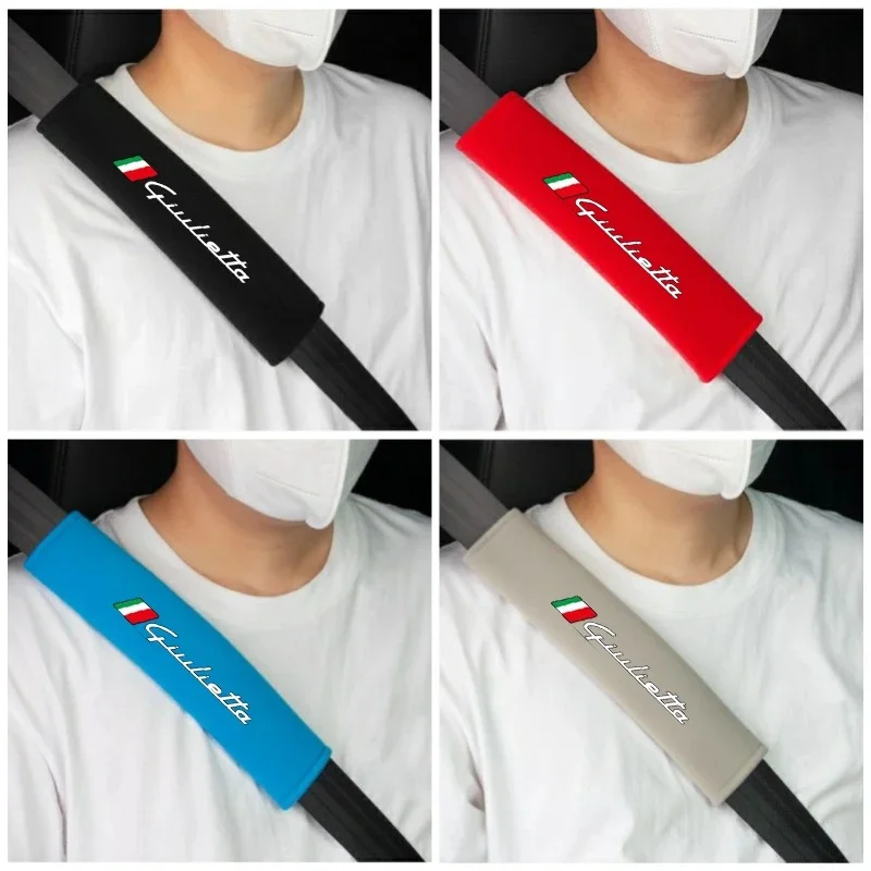 2Pcs flannelette Car Seat Belt Cover Car Safety Belt Shoulder Protection for Alfa Romeo Giulietta Car Accessories
