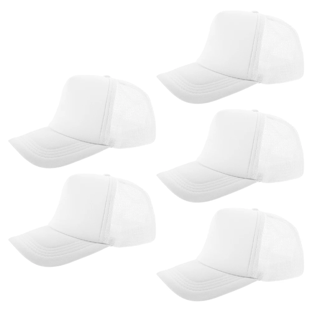 

5 Pcs Mesh Baseball Cap Caps Blank Hats for Men Blanks Polyester Sublimation Summer and Women