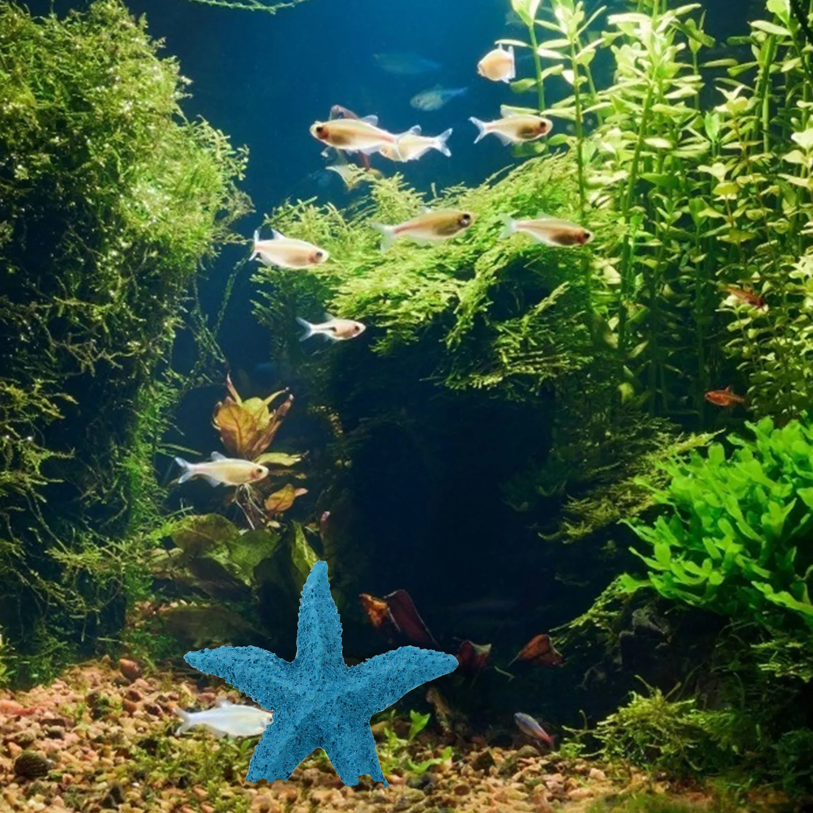 

2 Pcs Decoration Tank Resin Marine Animals Statue Aquarium Landscaping Ornament Supply Artificial Mini