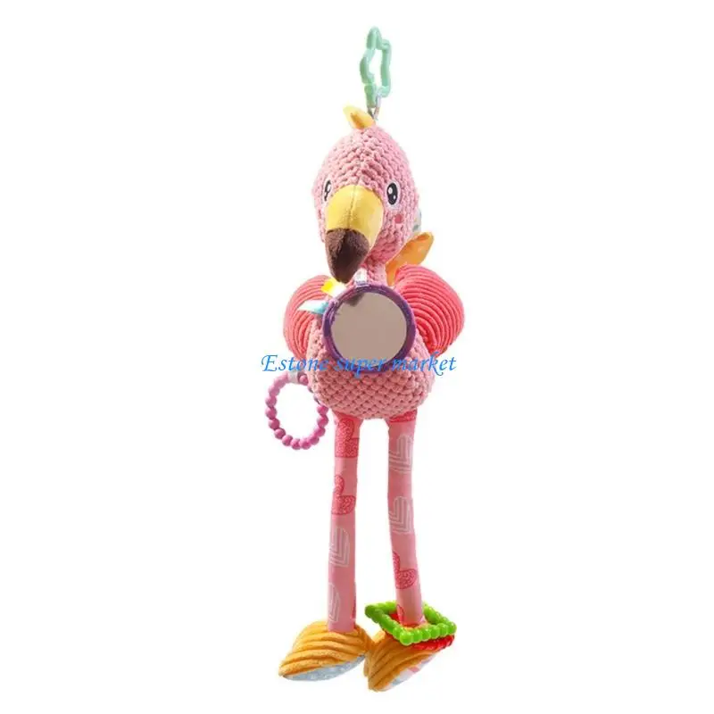 090B Multifunctional Cartoon Plush Bed Mobile Toy Early Education Rattle For Baby Crib Stroller Visual Auditory Stimulation