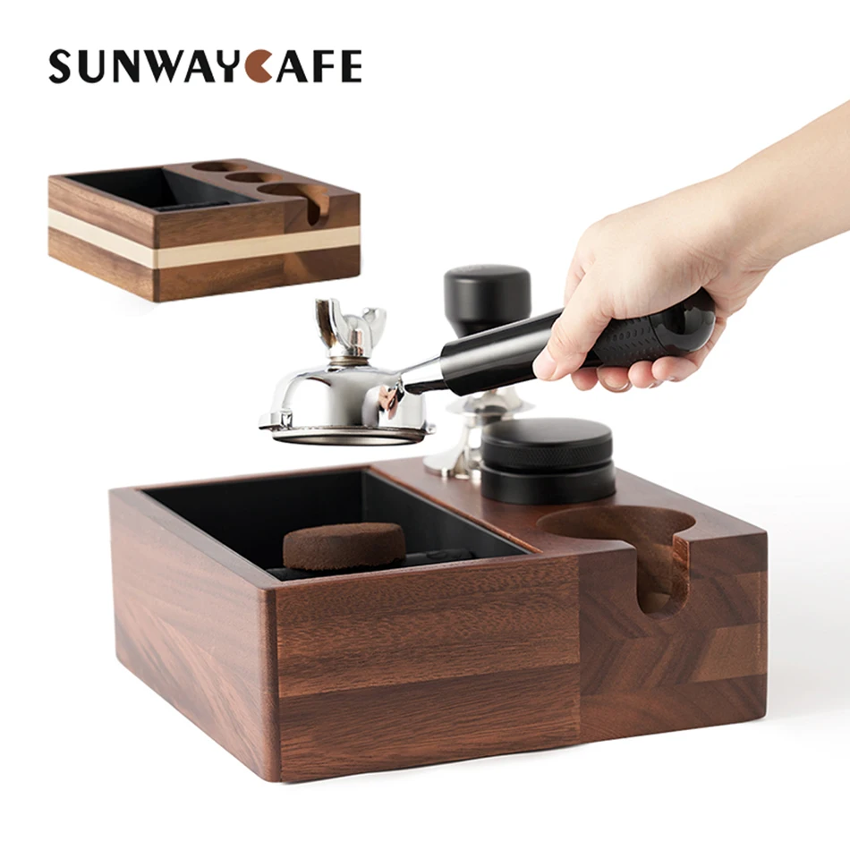 

Coffee Tamper Holder with Portafilter Rack, Coffee Knock Box, Espresso Mat Stand, Cafe Tools, Slag Box, Coffee Accessories, 58mm