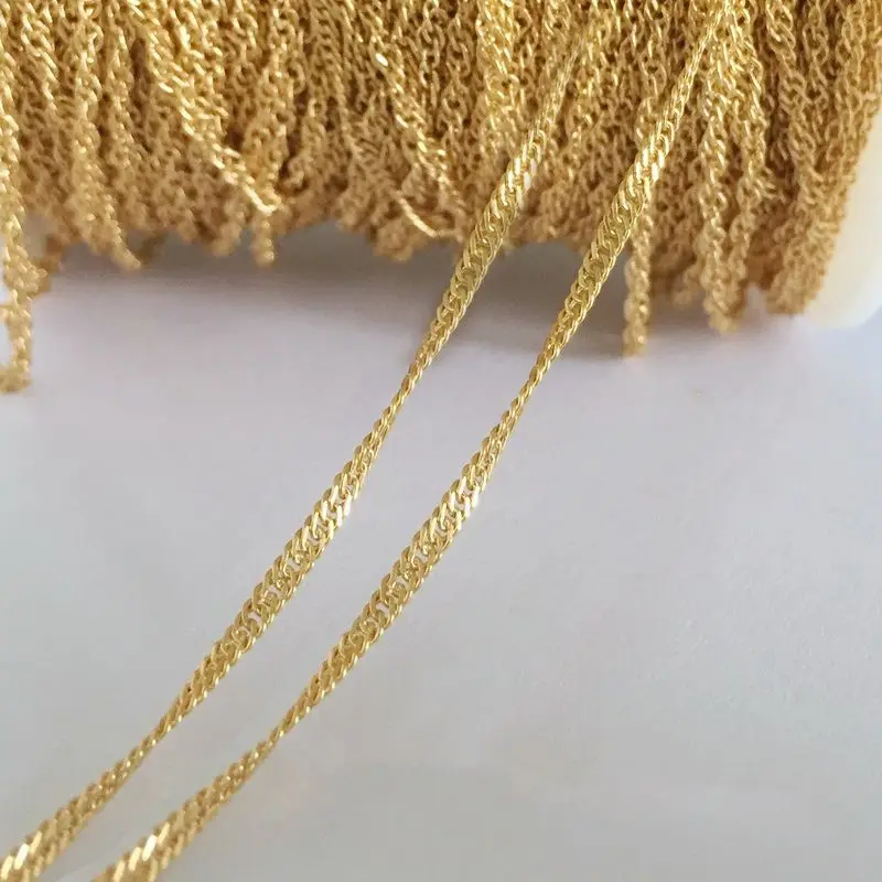 

No Fade No Rust Real 14K Gold Filled 1.8mm Singapore Chain Bulk for Jewelry Making Bracelet Necklace