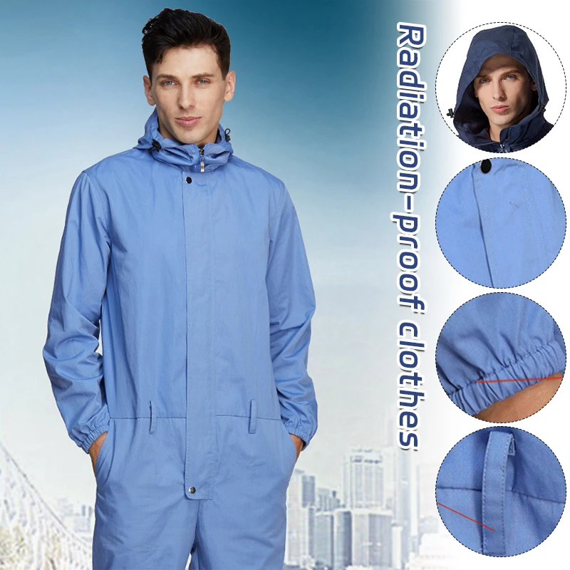 Women Men Electromagnetic Radiation Protective Overalls Computer Room Monitoring Metal Fibre EMF Shielding Work Clothes Suit