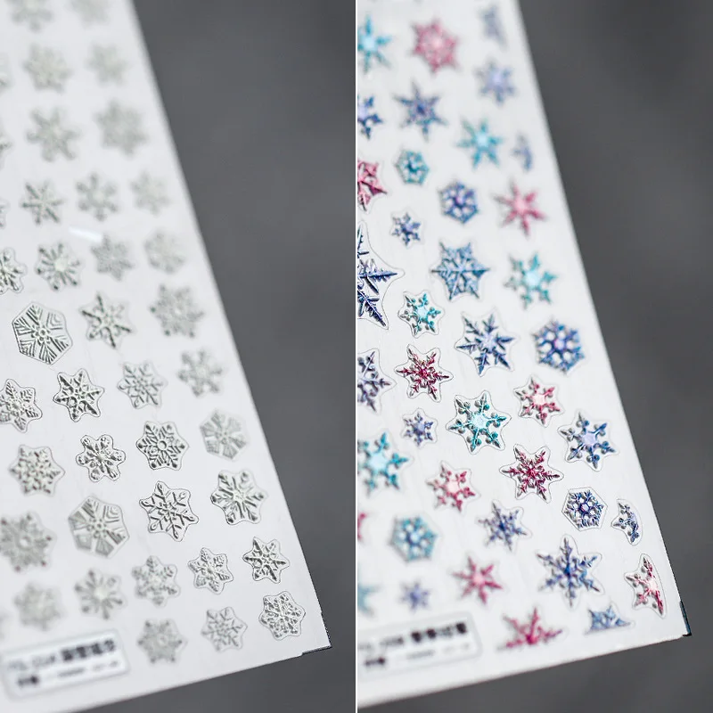 

5D Japanese Embossed Snowflake Nail Stickers Christmas Atmosphere Self Adhesive Premium Vinyl Glossy for Women Party