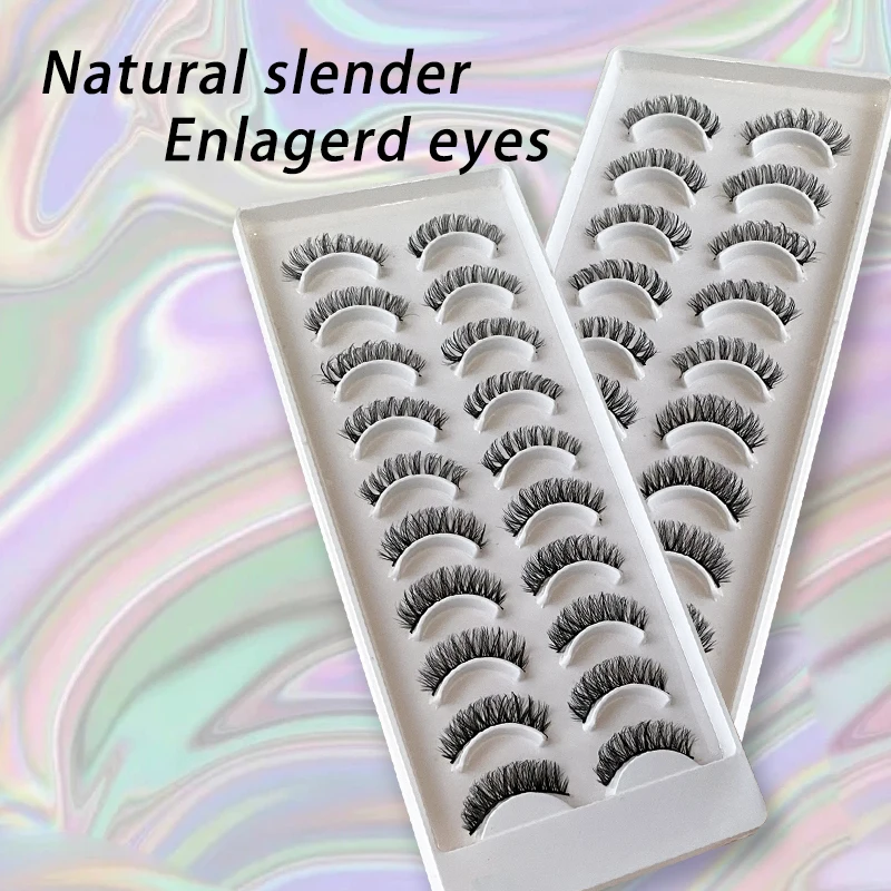 10 Paar Wimper Make-Up Zachte Pluizige Dramatische Wimpers Zwart 3d Nerts Valse Wimpers Handgemaakte Lash Extensie Pestañas Postizas