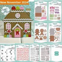 2024 Christmas Gingerbread Letter Faces Clear Stamps Metal Cutting Dies Stencil DIY Scrapbook Card Craft Template Decoration