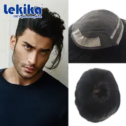 Male Hair Fine Welded Mono Base Wigs for Men Replacement Systems Natural Human Hair Toupee Men Breathable Male Wig Free Shipping