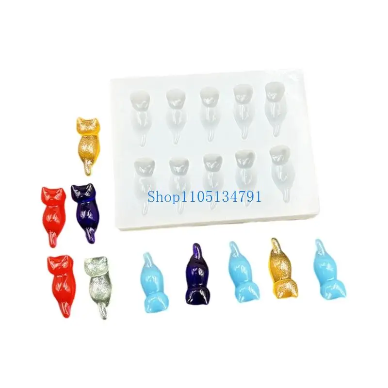98km Creative Silicone Mold Jewelry Making Small Lying Cats Decorative Molds