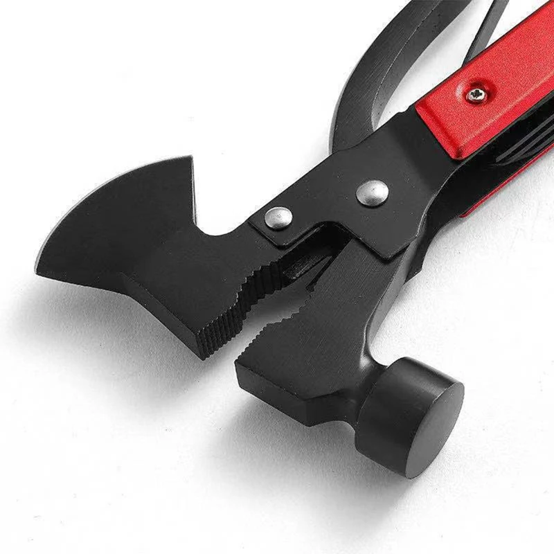 Unique Gifts For Men Women Dad Husband 14 In 1 Multi Tool Ax Saw Knife Hammer Pliers Screwdriers Red