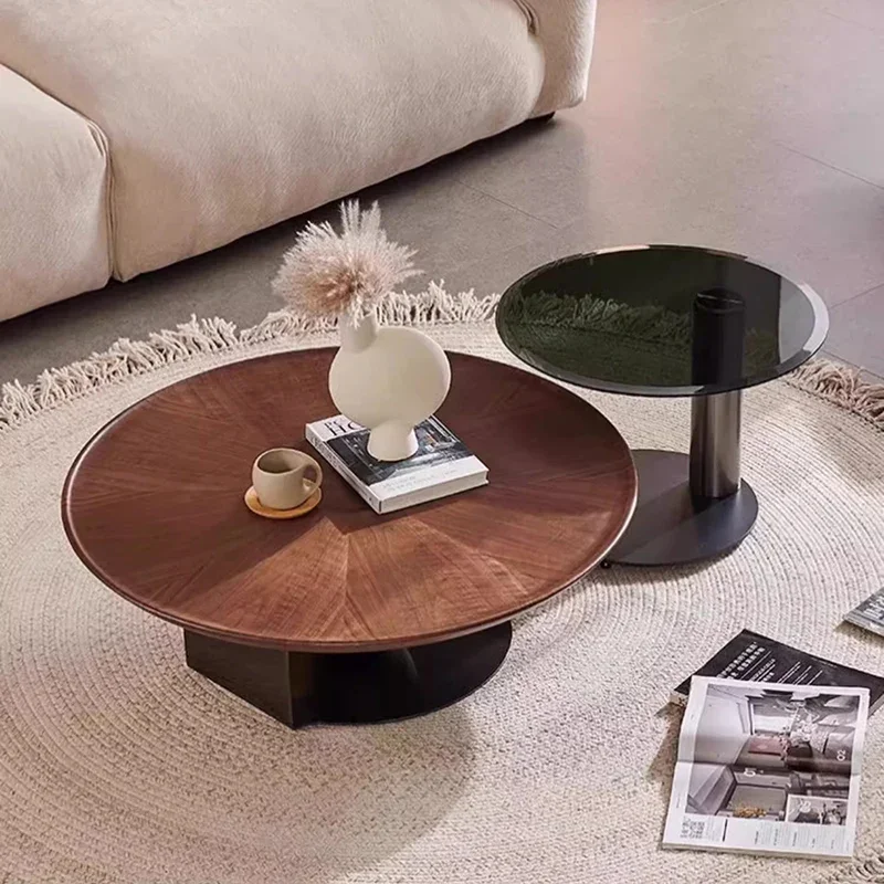 Unique Round Coffee Table Nordic Minimalist Large Simple Side Table Elegant Comfy Aesthetic Tavolino