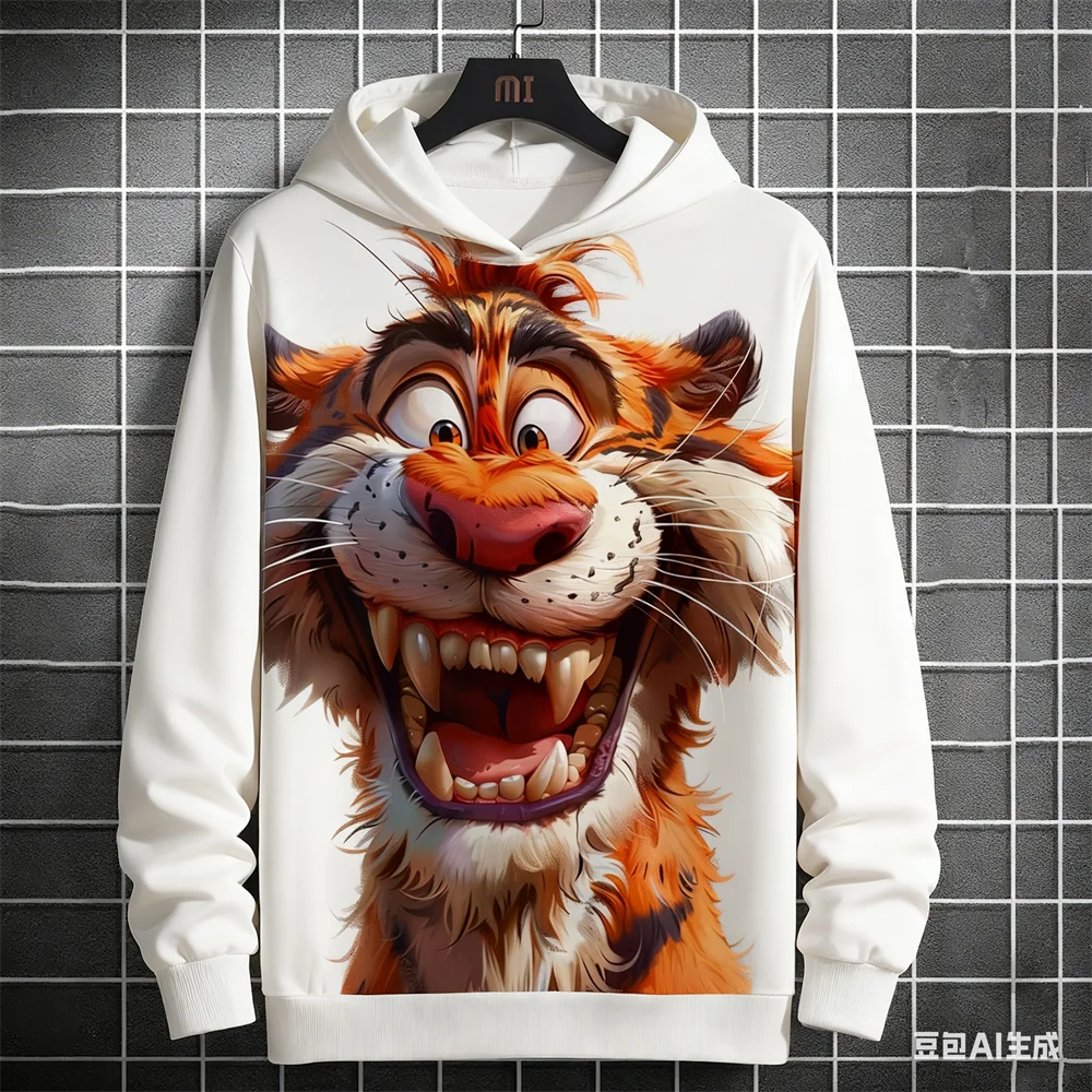 

Funny 3D Tiger Printed Hoodies For Men Autumn and Winter Casual Loose Pullover Fashion Comfortable Sweatshirts Hooded Shirt Tops