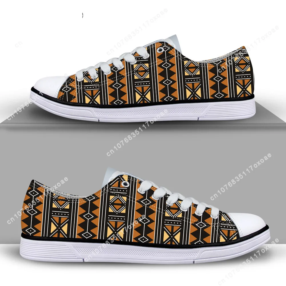 2021 New Outdoor Fashion Casual Canvas Non-slip Wear-resistant Breathable Sneaker Afro Bogolan Tribe Prints Flats