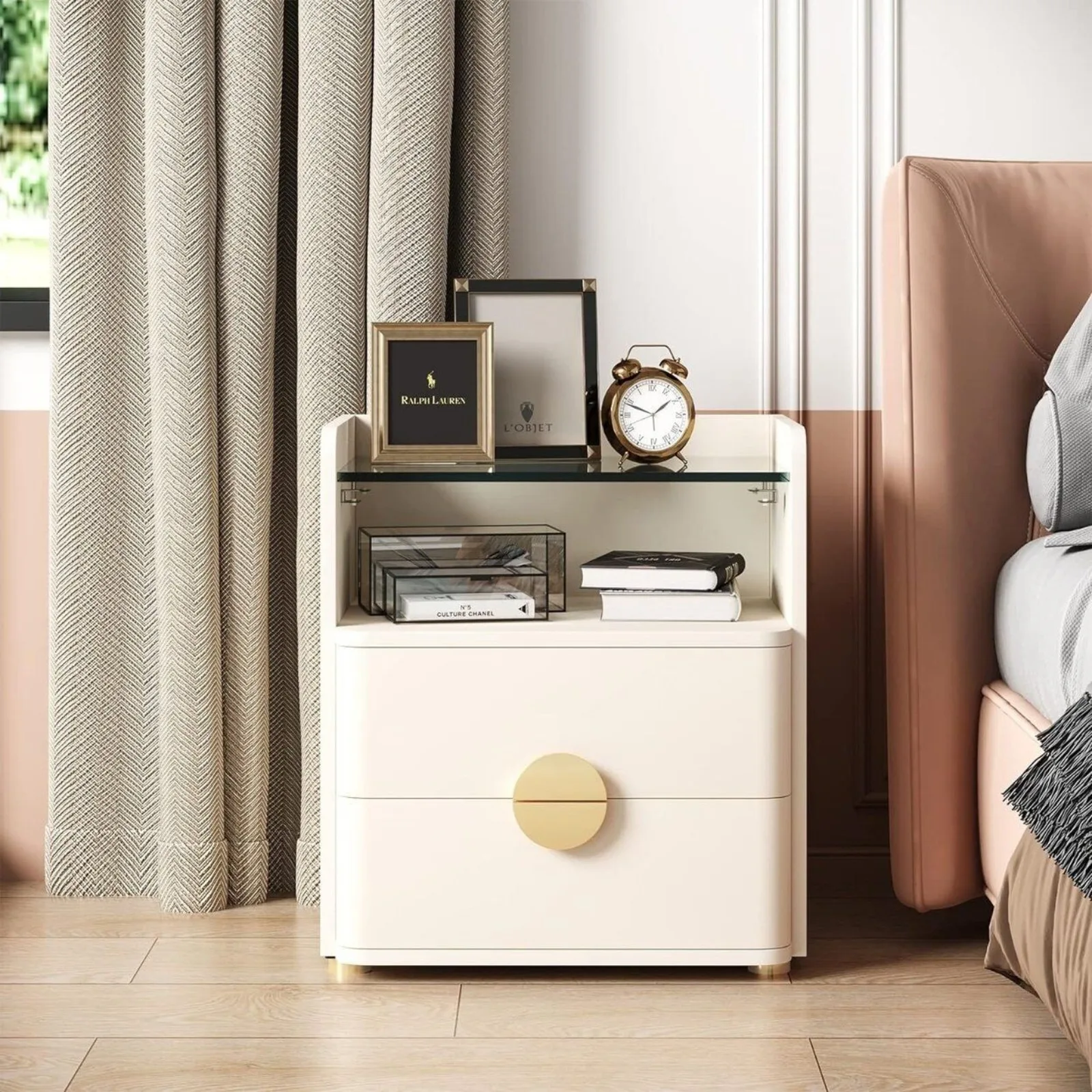 

Nightstands 2-Drawer Modern Night Stand With Open Storage Space United States