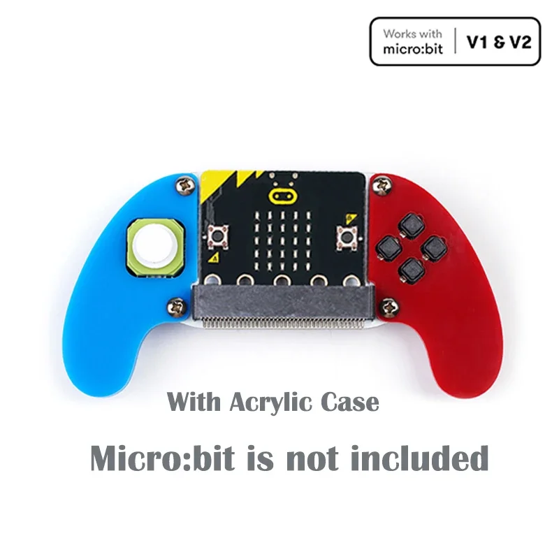 ELECFREAKS Micro:bit Electronic Joystick:bit V2 with Acrylic Case for BBC Microbit Board Remote Control Game Extending Board
