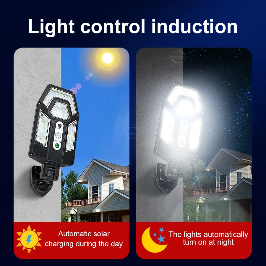 High Bright 55 LED Outdoor Solar Lamp Motion Sensor IP65 Waterproof  Solar Wall Light for Garden Yard Exterior Street Patio