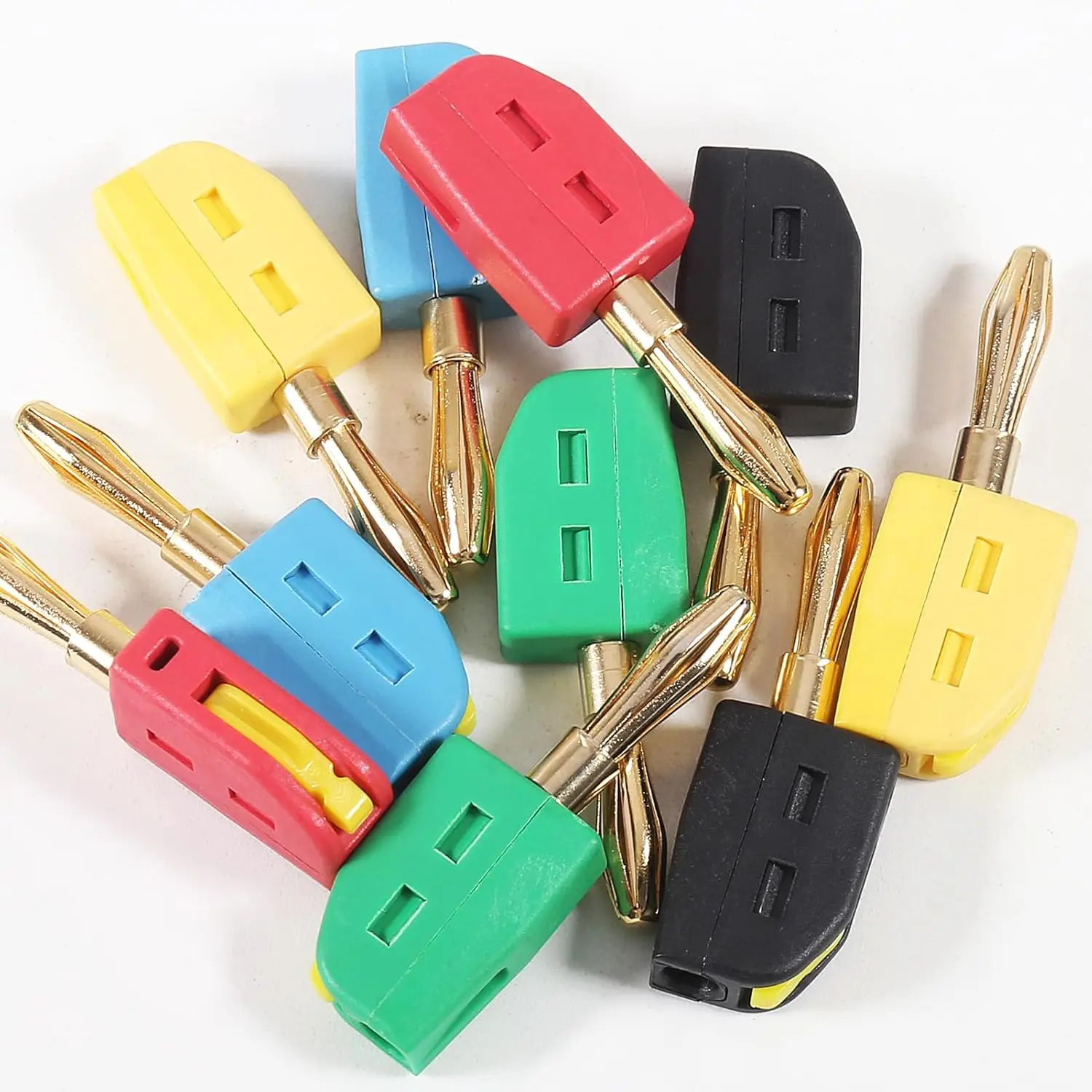 

20 шт., 4 мм, сильноточный быстроразъемный разъем типа «банан», 32 А, позолоченный разъем типа «банан» для провода динамика, настенной панели, домашнего кинотеатра