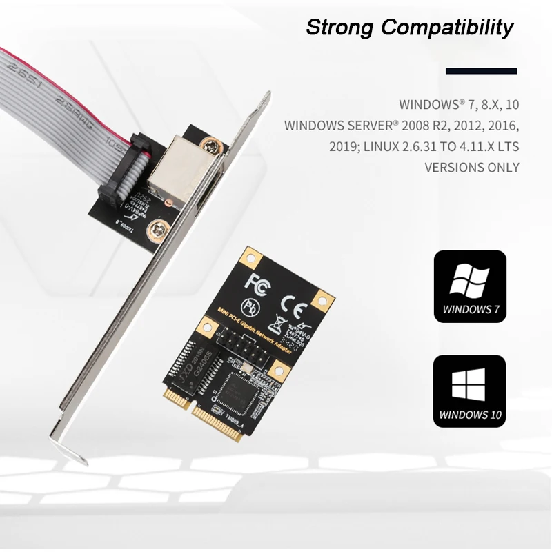 Mini PCI Express Wired LAN Gigabit Network Card Network Adapter Gigabit Ethernet PCI E RJ45 10/100/1000M for intel I210 LAN Card