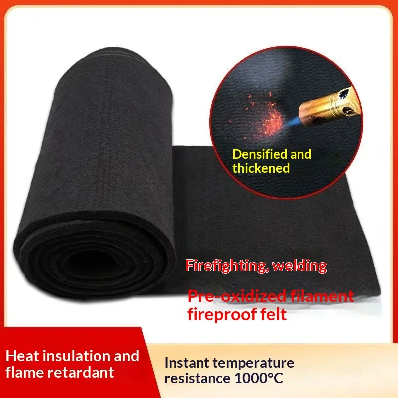 Fireproof Pad Black Welding Protective Blanket Insulation Pad High-Temperature Working Pad 100*100cm Fireproof Durable Camp