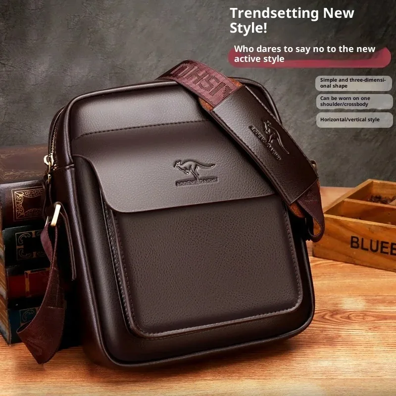 

New Arrival Kangaroo Men's Messenger Bag Portable Adjustable Shoulder Bag Large Capacity Crossbody Bag for Business