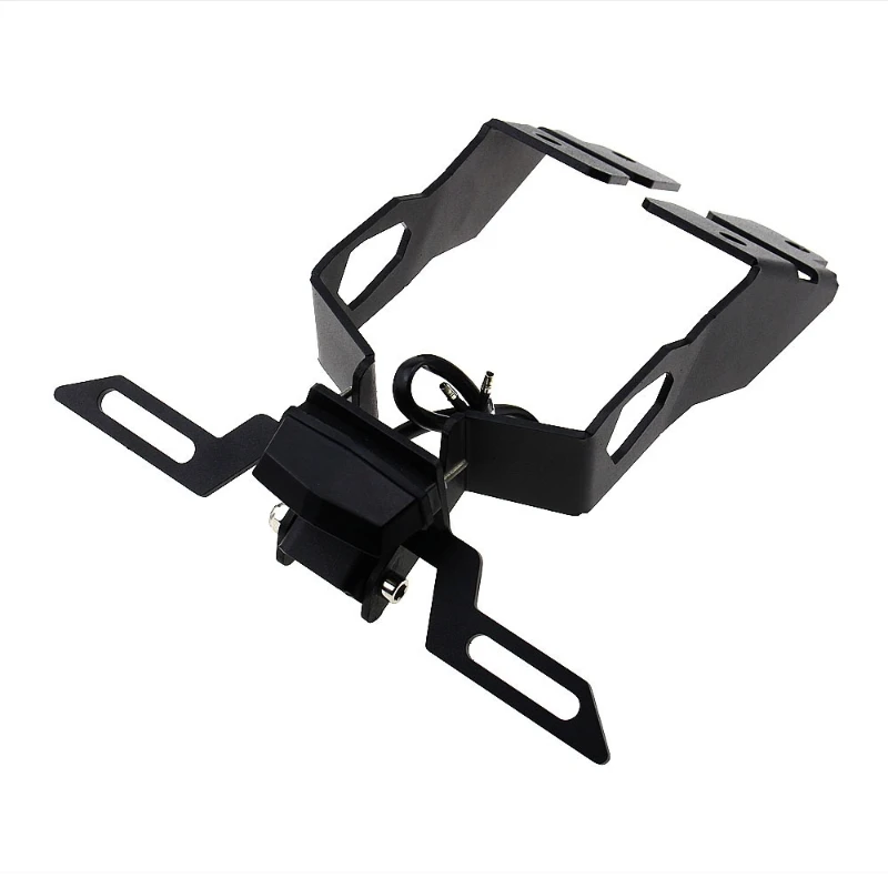 

Bracket with short tail suitable for license plate frame aft motorcycle refitting