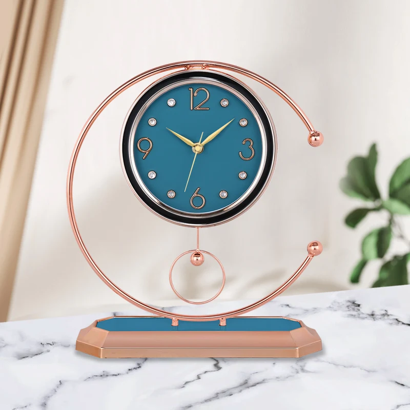 Pendulum Clock Shi Ying Living Room Desktop Metal Desk Clocks Home Desktop Fashion Clocks Put Desk Clocks Clock Ornaments