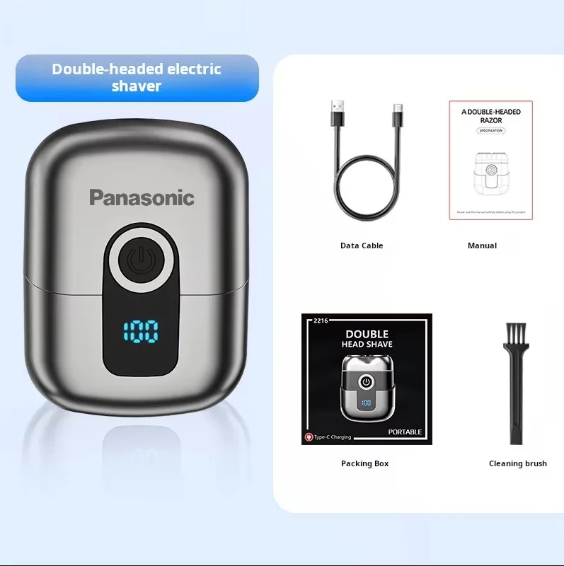 ماكينة حلاقة كهربائية مغناطيسية من باناسونيك، ماكينة حلاقة صغيرة محمولة للسفر برأسين، سكين اللحية، ماكينة حلاقة منزلية لغسل المياه الكهربائية