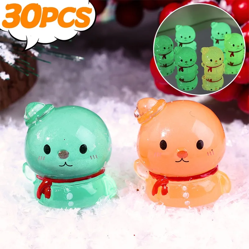 

Christmas Snowman Ornament Luminous Mini Big Head Car Center Console Night Light Christmas Micro Car Landscape Decor Accessories