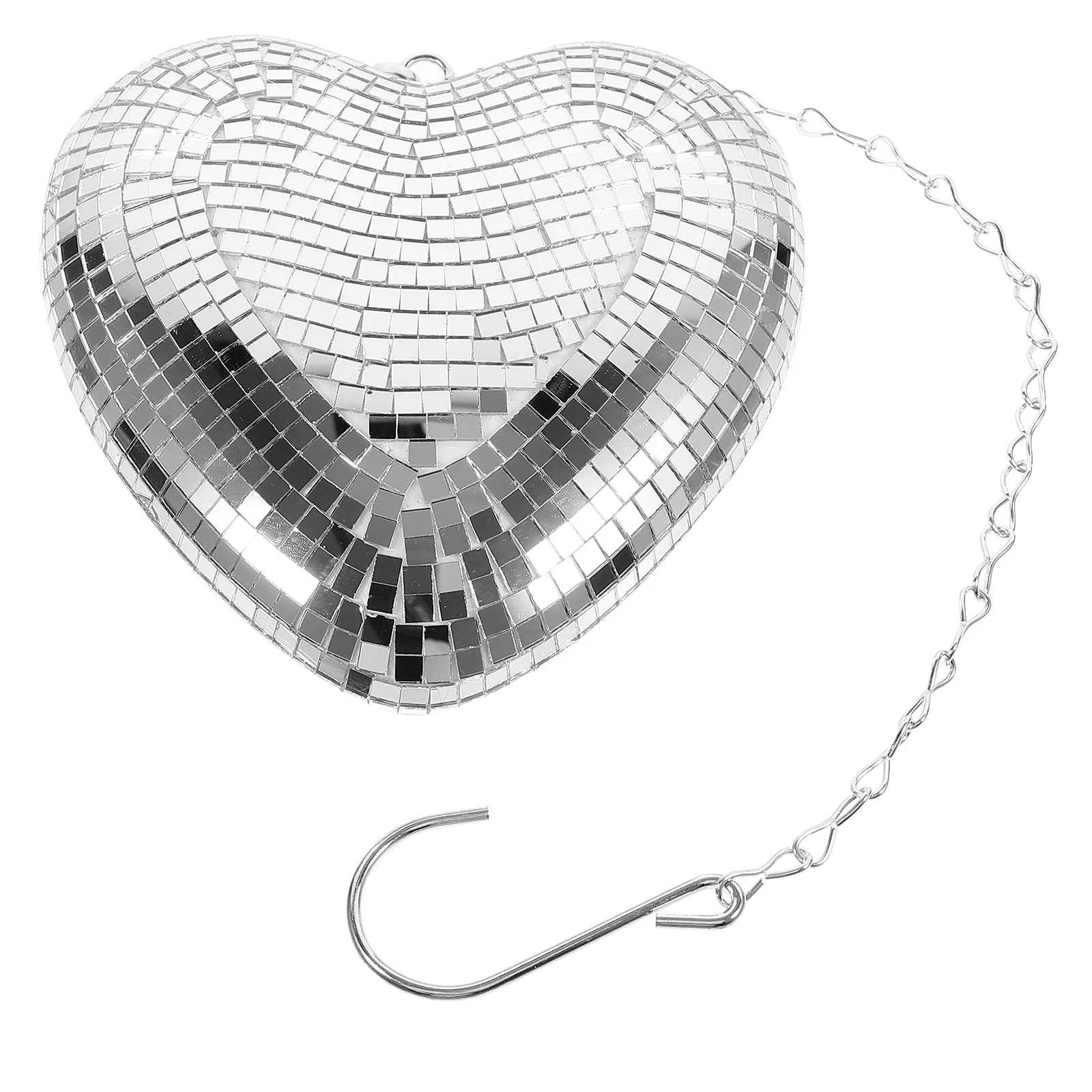 

Hanging Heart Decorative Mirror Surface For Party Wedding Silver Disco Ball Decoration Disco Ball Hanging Ornaments