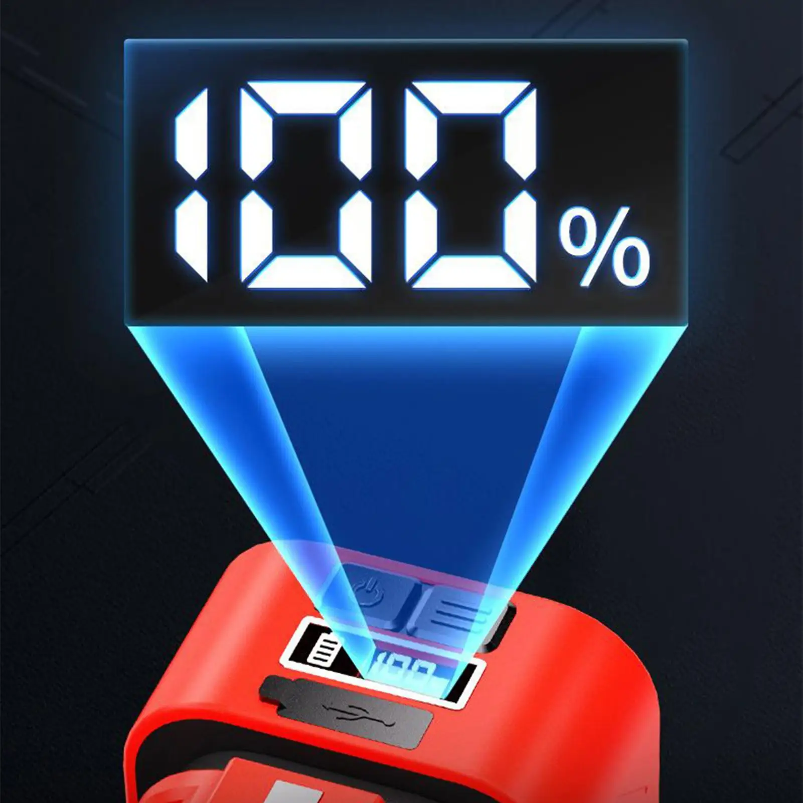 Mechanic Work Light 180-degree Rotation Magnetic Work Light Type-C Charging Double Hooks Magnetic Lamp Digital Display For