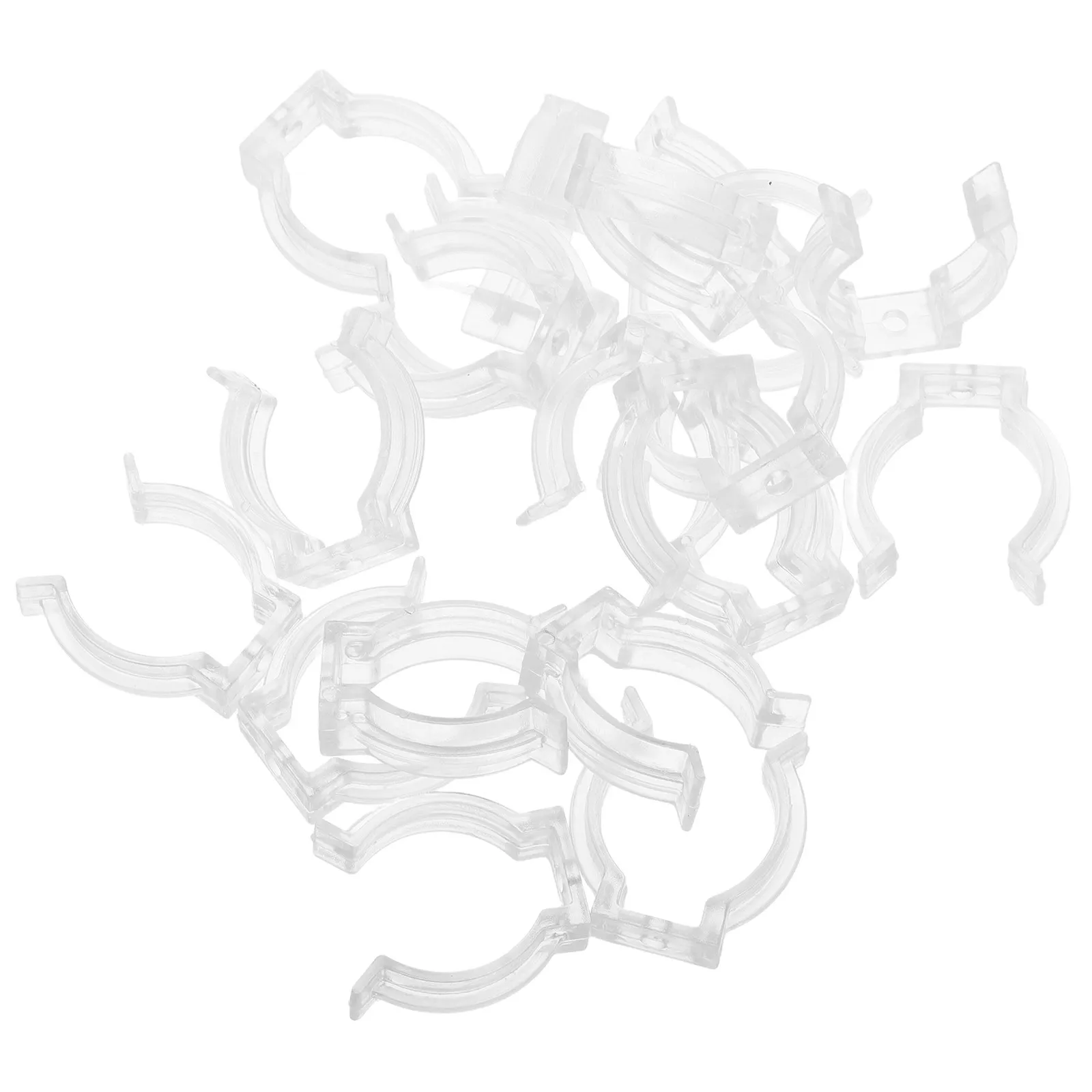 20Pcs Clear Lamp Tube Clips for LED Fluorescent Tube Light Installation Mounting Fasteners for Home Office Mall Lighting