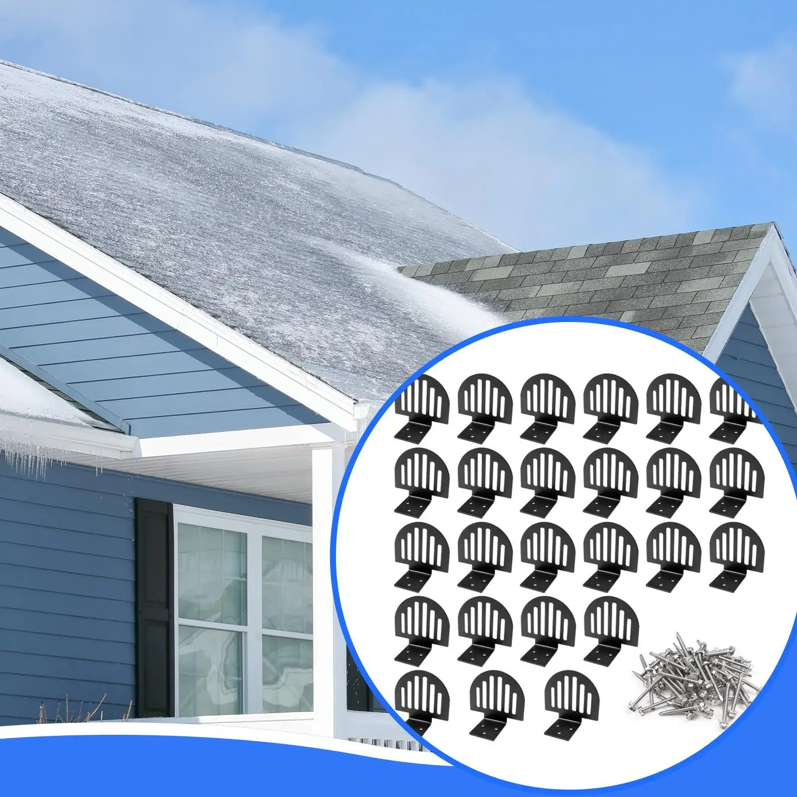 Snow Guards For Metal Roofs 25 Pieces Standing Seam Roofing Metal Ice Stop Protection Devices For Winter Supplies Prevent Ice