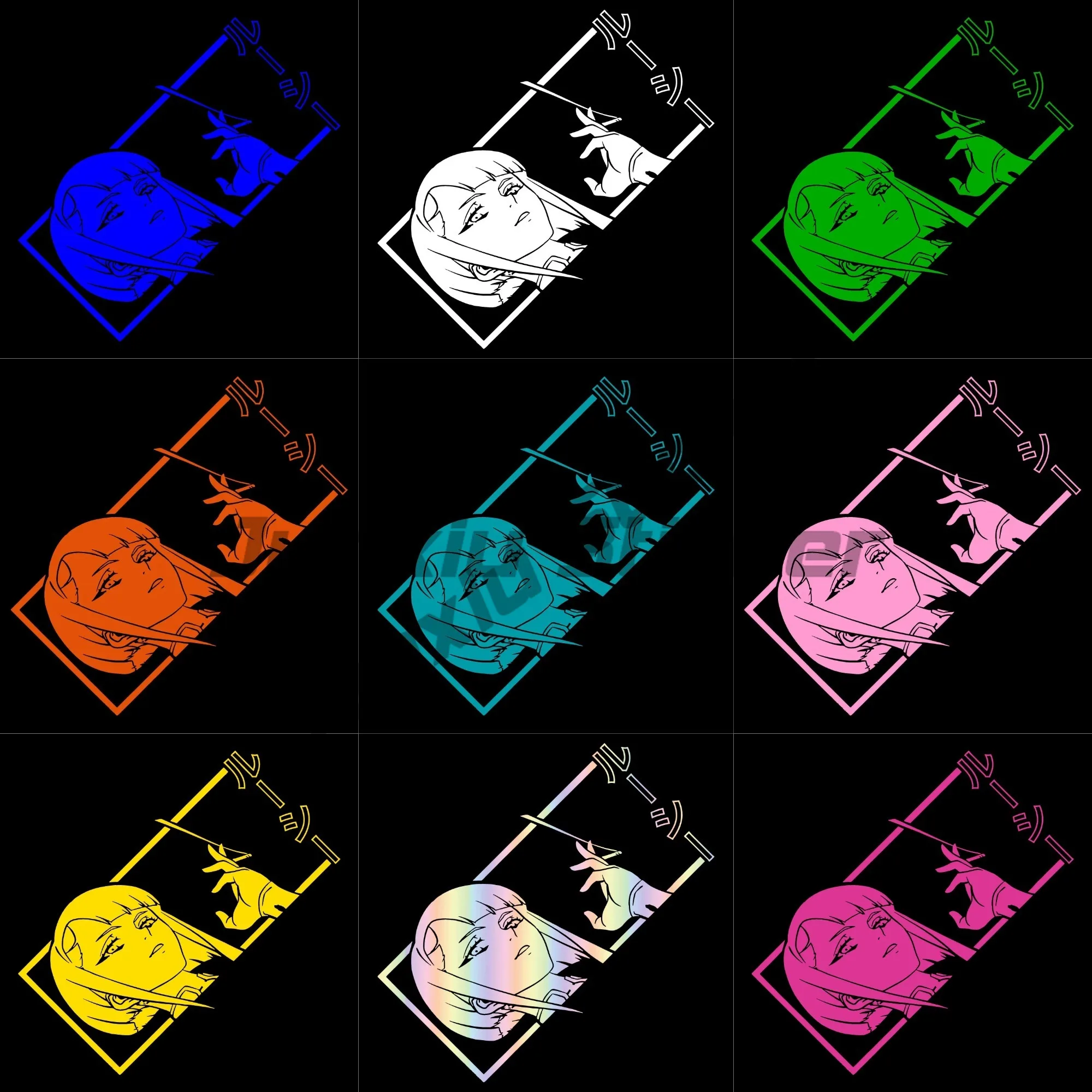 

Anime Sticker for Car Motorcycle Laptop Holographic Waterproof Vinyl Sticker and Decal for Bumper Window JDM Car Exterior Decor