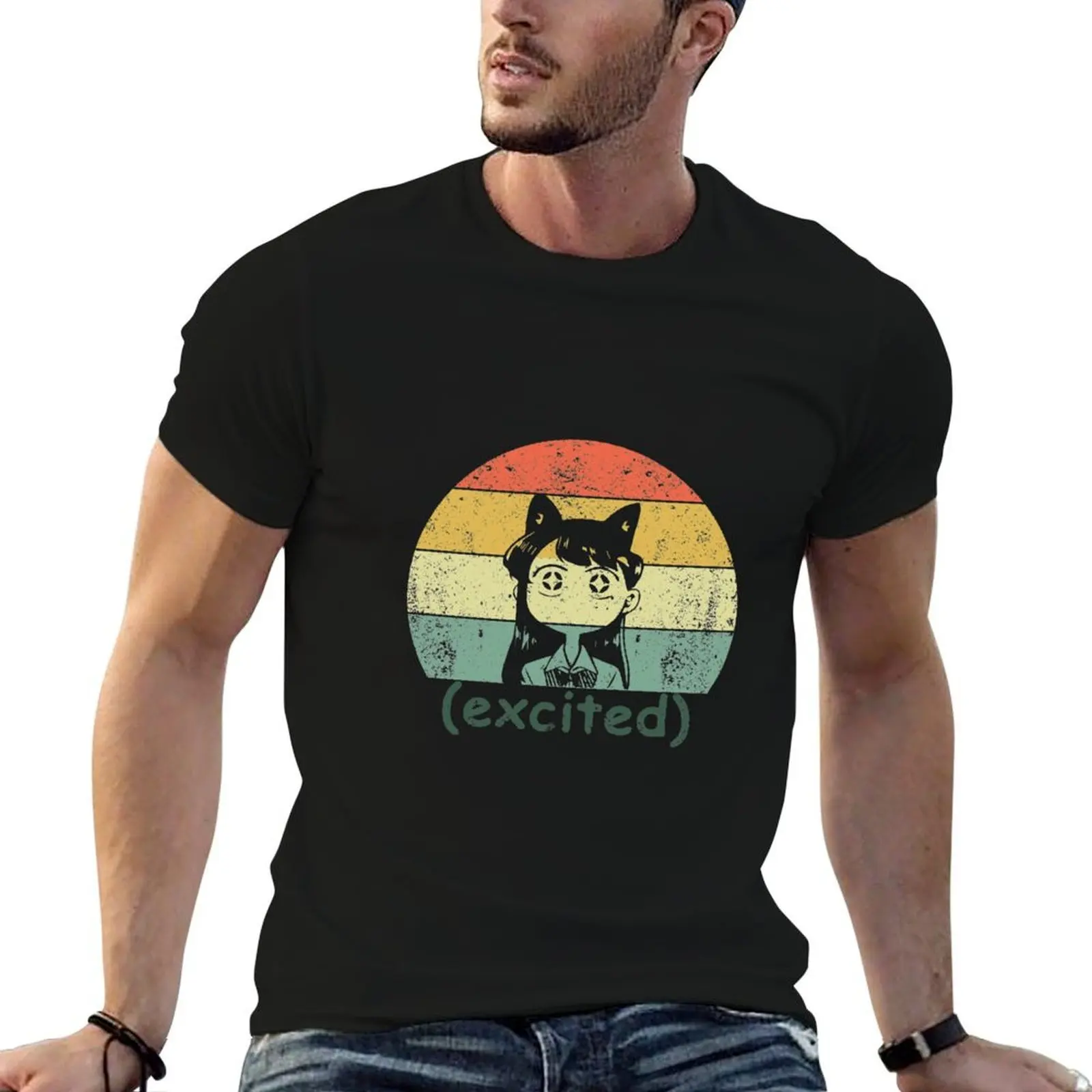 Excited Komi-San Vintage Retro T-Shirt graphic shirts essential t shirt cotton t shirt men