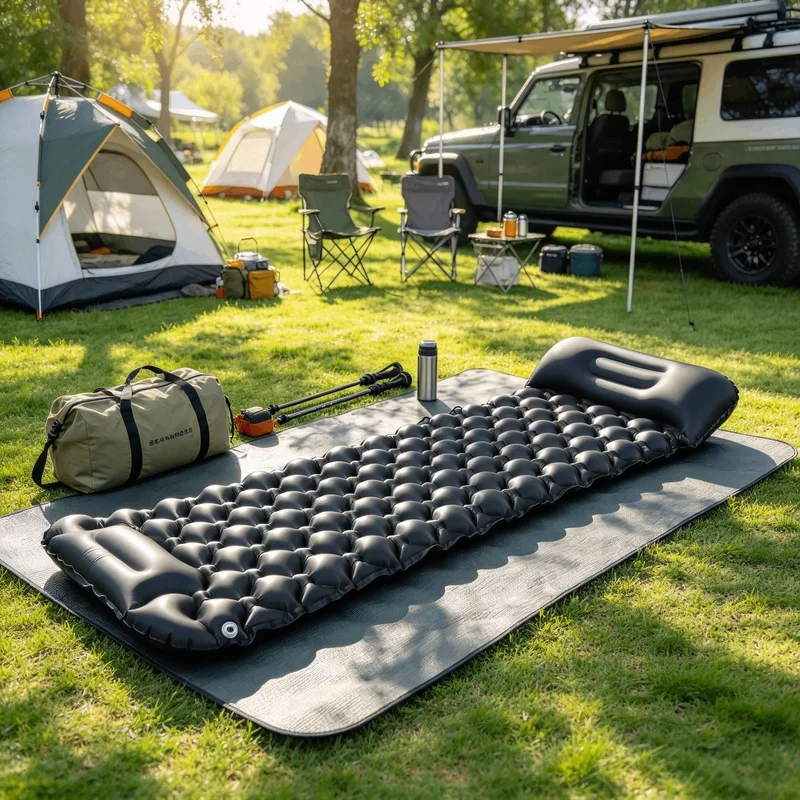 Camping Inflatable Sleeping Mat, Waterproof Air Mattress, Lightweight Camp Pad for Backpacker Tent Hiking Outdoor Trip