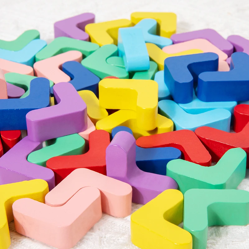 مكعبات بناء خشبية ملونة على شكل حرف V، لعبة الألوان الخلفية في مكان، لعبة الاقتران بالألوان، لعبة الإدراك بالألوان للأطفال #5