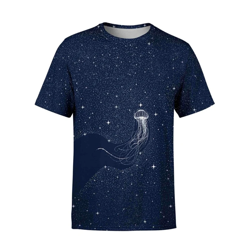 2024 Retro Harajuku Starry Sky Graphic Women's T-shirt Street Hip Hop Short Sleeve Animal 3D Printing Tee Shirts Female Clothing