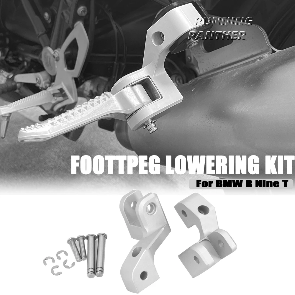 

New RNINET Foot peg Motorcycle Passenger Footpeg Lowering Kit Silver For BMW R9T RnineT Scrambler R NINET NineT Pure Urban Racer