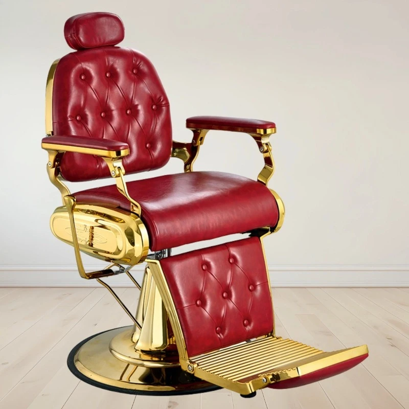 

Fold down men's barber chair, hair salon chair for hair salon, shaving and shaving hair salon chair