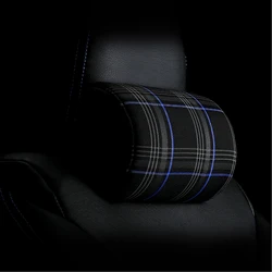 Car Seat Supports Headrest Rest Pillow Interior Accessories with VW MK7 GTD GTE GTI Orange Tartan Fabric Car-styling Accessories