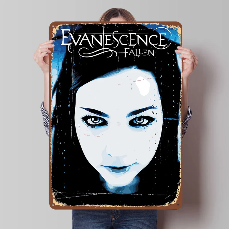 Evanescence Fallen Albumcover Kunst Blechposter Maßgefertigte Wandkunst Vintage Metallschilder Retro Blechschild für Raumdekoration