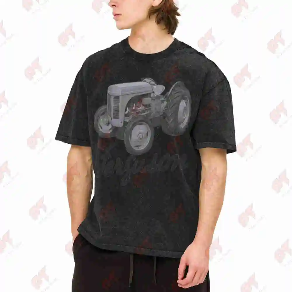 Ferguson TE20 Tractor Little Grey Fergie Vintage Washed Tee Pure Cotton T-Shirt