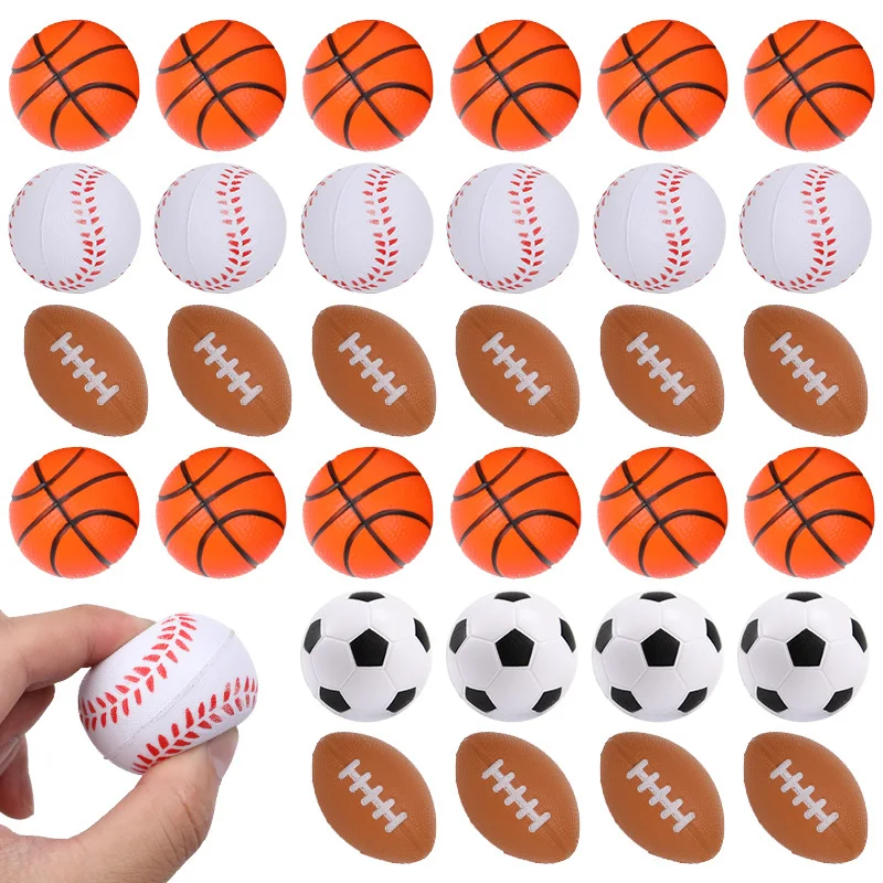 

5-20Pcs Squeeze Ball Toy Kids Sports Theme Birthday Party Favors Goodie Pinata Filler Anti Stress Rubber Soccer Basketball Gifts