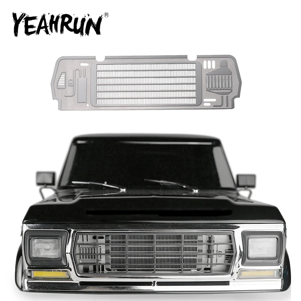 YEAHRUN-Radiador De Aço De Metal, Placa De Grelha Para TRX-4, Early BRONCO, 1:10 RC Crawler, Modelo De Carro, Peças De Atualização, Acessórios