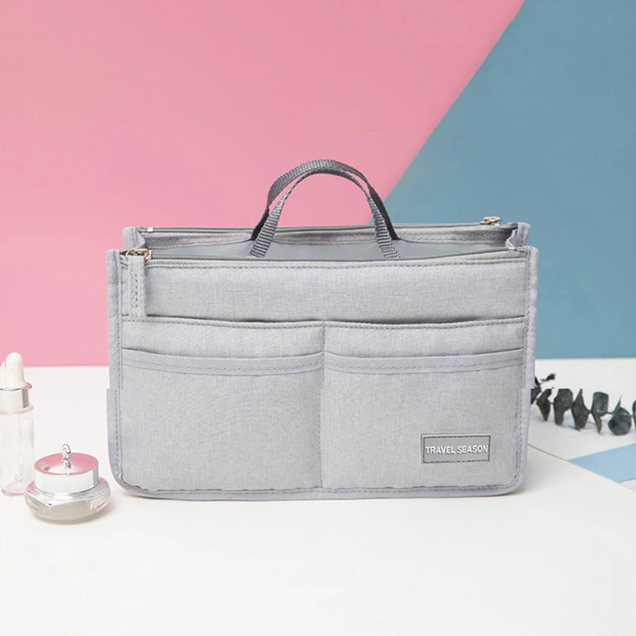 

Durable Polyester Travel Toiletry Bag Waterproof Large Capacity Cosmetic Bag Bag Organizer Double Zipper Insert Bag