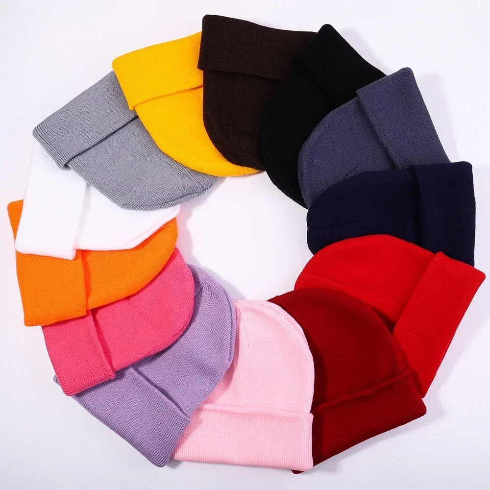 Winter Hats for Woman New Beanies Knitted Fluorescent Cute Hat Girls Autumn Female Beanie Caps Warmer Bonnet Ladies Casual Cap