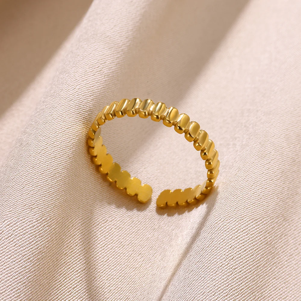 Dames Elegante Eenvoudige Open Ring Band Rvs Verstelbare Mode Metalen Stapelbare Sieraden Bff Vriendschap Chrstimas Cadeau