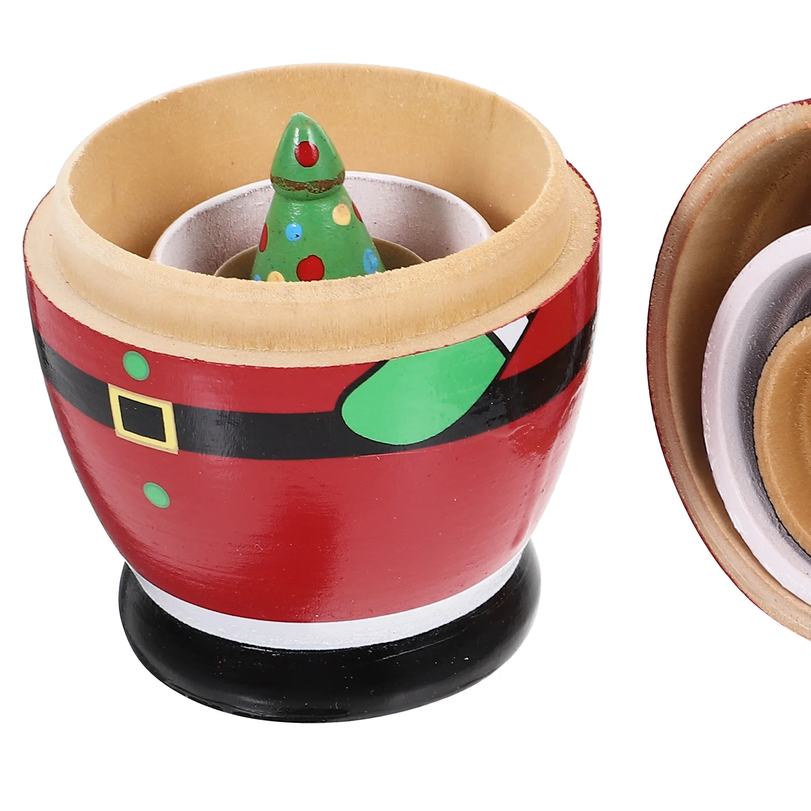 Four Layers of Christmas Cliches Nesting Dolls Decor Stackable Craft Sto Gifts Ornaments Crafts Wood Russian Stacking The Toys