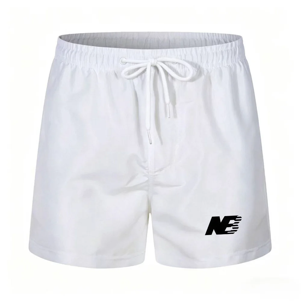 Summer men's drawstring casual sports shorts - bright color five-pocket pants with internal breathable mesh lining - beach pants